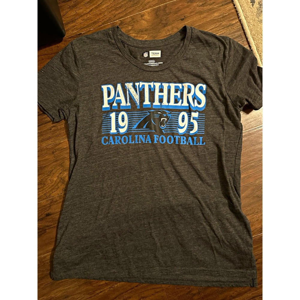 NFL Team Apparel Carolina Panthers Women's Gray Officially Licensed NFL Shirt